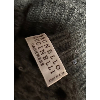 Brunello Cucinelli Cashmere Cable Knit Sweater Dress Charcoal Size S New $5395
