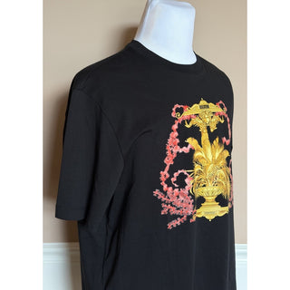 Versace Barocco Palm T-Shirt Black Gold Men XL 1014427 1A17524 NWT
