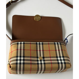 Burberry Millie Check Shoulder Crossbody Bag Antique Brown 8121488 IT NWT $1850