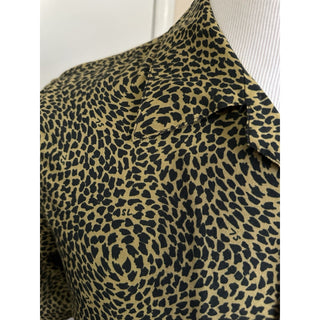 NWT $890 Saint Laurent Men Hawaii SL Print black leopard pattern Shirt Size M