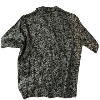 NWT $890 Saint Laurent Men Hawaii SL Print black leopard pattern Shirt Size L