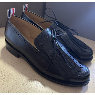 NIB $1190 Thom Browne Men Leather Tassel Loafers Black 7.5 US/40.5 EU Italy