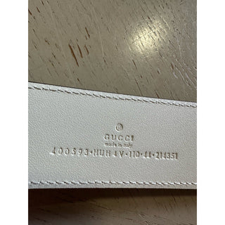 Gucci Women Leather GG Belt Brown/Beige Size 110/44 NWT 400593