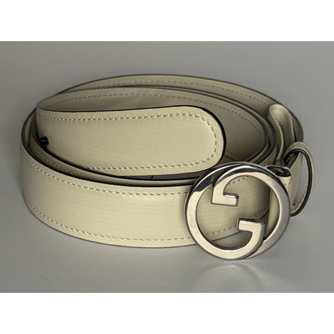 Gucci Men’s Mystic White Calf Leather Belt 105/42 Italy 734771 NWT