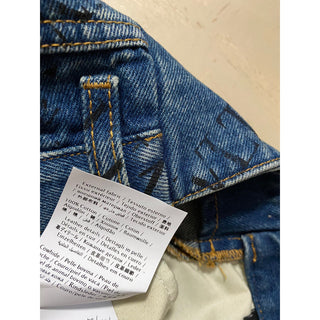 NWT $995 Valentino Men Straight-Flat Logo Cuffed Jeans Pant Blue 34 US ( 50 Eu )