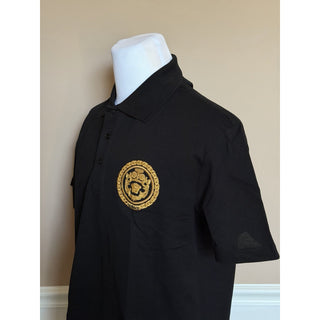 Versace Black Embroidered Piquet Cotton Polo Shirt 4XL 1013906 Made in Italy NWT