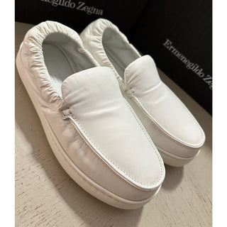 Ermenegildo Zegna Couture Leather Slippers Sneakers Shoes White 8 US New $860