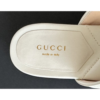Copied - Gucci GG Marmont Padded White Leather Thong Sandals 6.5 US (36.5 Eu) 776948 NIB