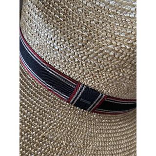 NWT Saint Laurent Men Straw Fedora Hat Beige Size S Italy