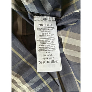 Burberry Elio Check Short Sleeve Shirt Indigo IP Check Men L 8121624 NWT $680