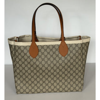 Gucci Lido Large Reversible Canvas Tote Bag Beige/Brown GG Supreme 772176 IT NWT