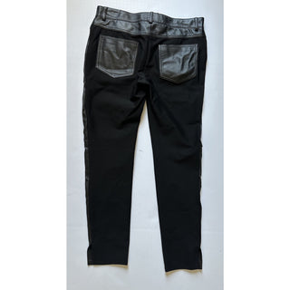 Versace Women's Black Leather/Fabric Pants 6 US (40 Euro) 1014419 NWT $2100