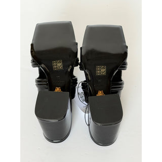 Versace Medusa Patent Leather Mule Sandals Black 8 US (38 Eu) Spain 1018232 NIB