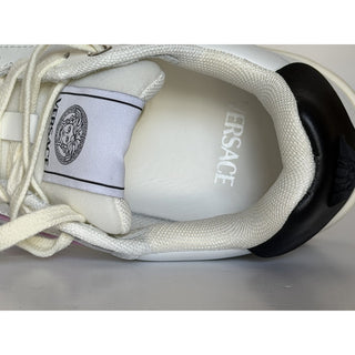 Versace Leather Mesh Sneakers White Pink Acid Green 10 US 40 Euro) 1023442 NIB