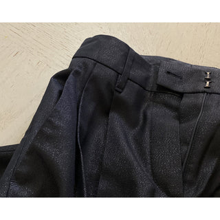 New $1995 Brunello Cucinelli Women Glitter Wool-Blend Crop Pants Black 38/2