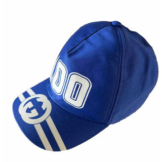 NWT Gucci Mens GG Logo Baseball Cap hat Royal Blue Size S