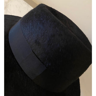NWT $995 Saint Laurent Men Shaggy Felt Fedora Hat Black Size S Italy