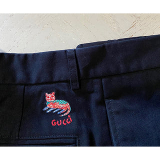 NWT $1150 Gucci Men’s Cotton Pants Color Navy Size 28 US Italy