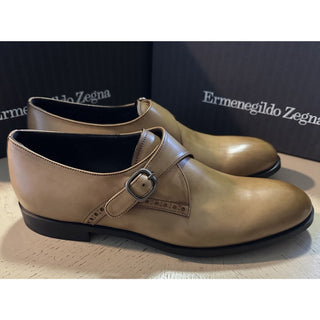Ermenegildo Zegna Monk Dress Shoes MD Beige 8.5 US ( 41.5 Eu ) Italy New $780