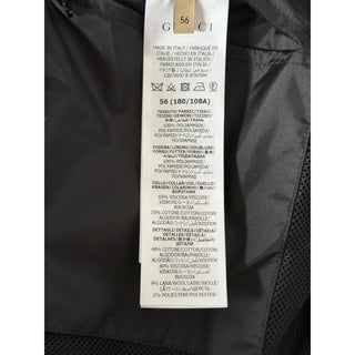 Gucci Men’s Nylon Satin Hooded Windbreaker Jacket Black 46 US (56) 68937 IT NWT