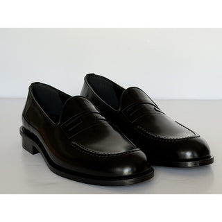 Fendi FF Penny Loafers Black Calf Leather Men 11 US (10 Fendi) 7D1645 NIB $1050