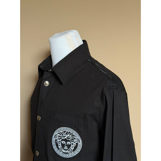 Versace Medusa Blouson Cotton Twill and Techno Black Jacket 42 US 1019187 NWT