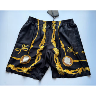 Versace Medusa Cameo Silk Shorts Black Gold Men 40 US 56 Eu 1002476 IT NWT $1295