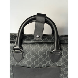 Gucci GG Emblem Medium Black Monogram Briefcase 821149 FAED4 NWOT