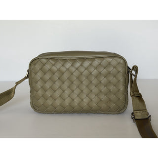 Bottega Veneta Intrecciato Leather Crossbody Bag Taupe 710048 Italy NWT $2500