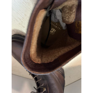 NIB $1795 Brunello Cucinelli Men Grained Leather Boots Shoes Brown 8 US/41 Eu