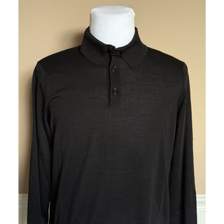 Versace Silk/Cotton Black Knit Polo Sweater 50 Euro 1017342 Italy NWT $1150