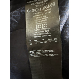 Giorgio Armani Men Logo Print Dress Shirt Navy Size 44/17.5 New $1195 Italy