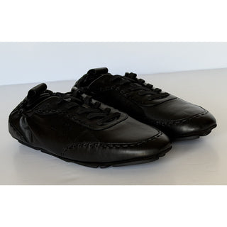 Fendi Fit Leather Low Top Sneakers Black Men 11 US (10 Fendi) IT 7E1799 NIB $950