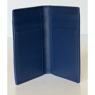 Bottega Veneta Intrecciato Leather Cassette Flap Card Case Blue 749417 NWT $520