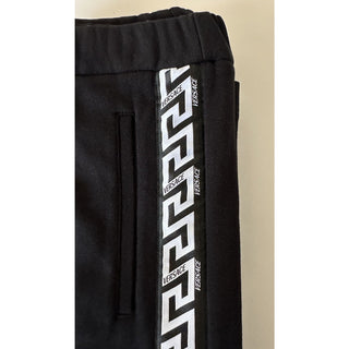 Versace Women's Black Greca Print Jogger Pants Size 8 US (42) 1008416 NWT $790
