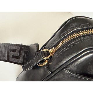 Versace Greek Key Avenue Black Vertical Crossbody Leather Bag 1020736 NWT $1350