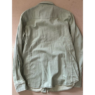 New $940 TOM FORD Men Western Denim Shirt Green /Blue Size 41/16 Italy