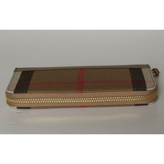 Burberry Large Zip Around House Check Wallet Chestnut Earth 8084515 NWT $640