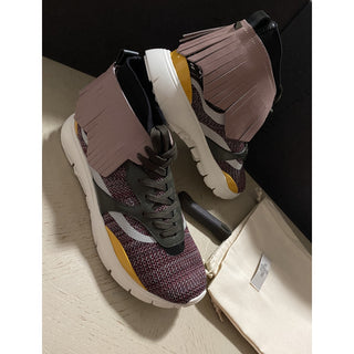 NIB $945 Valentino Garavani Colorblock&Leather Sneakers Lipstick 8 US/41 E Italy