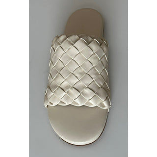 NIB $1150 Bottega Veneta Men's Intrecciato Leather Sandals White 9 US 620298 IT
