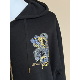 Versace Embroidered Wool/Silk Black Jacket with Hoodie 46 US (56) 1014506 NWT