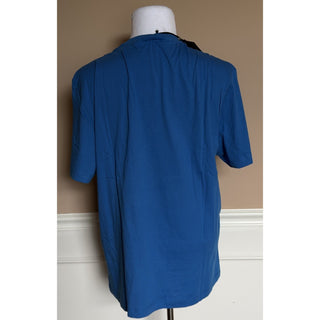 Versace Greek Key Print Cotton Jersey T-Shirt Blue/White 5XL 1014427 NWT