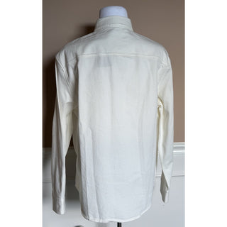 Versace Men’s Denim Stretch White Overshirt 46 US (56 Euro) 1013887 IT NWT $1625