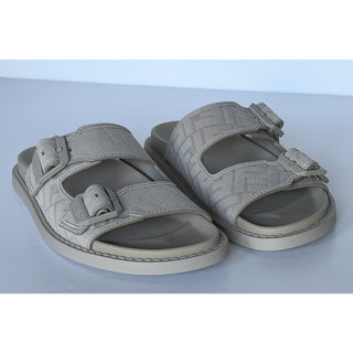 Fendi Men's FF Feel Slide Sandals Beige 8 US/7 UK IT 7X1604 NIB $1050