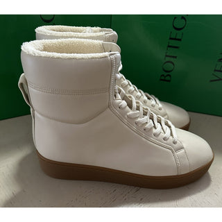 NIB $950 Bottega Veneta Men Leather High Top Sneaker Shoes White 10 US/43 Eu