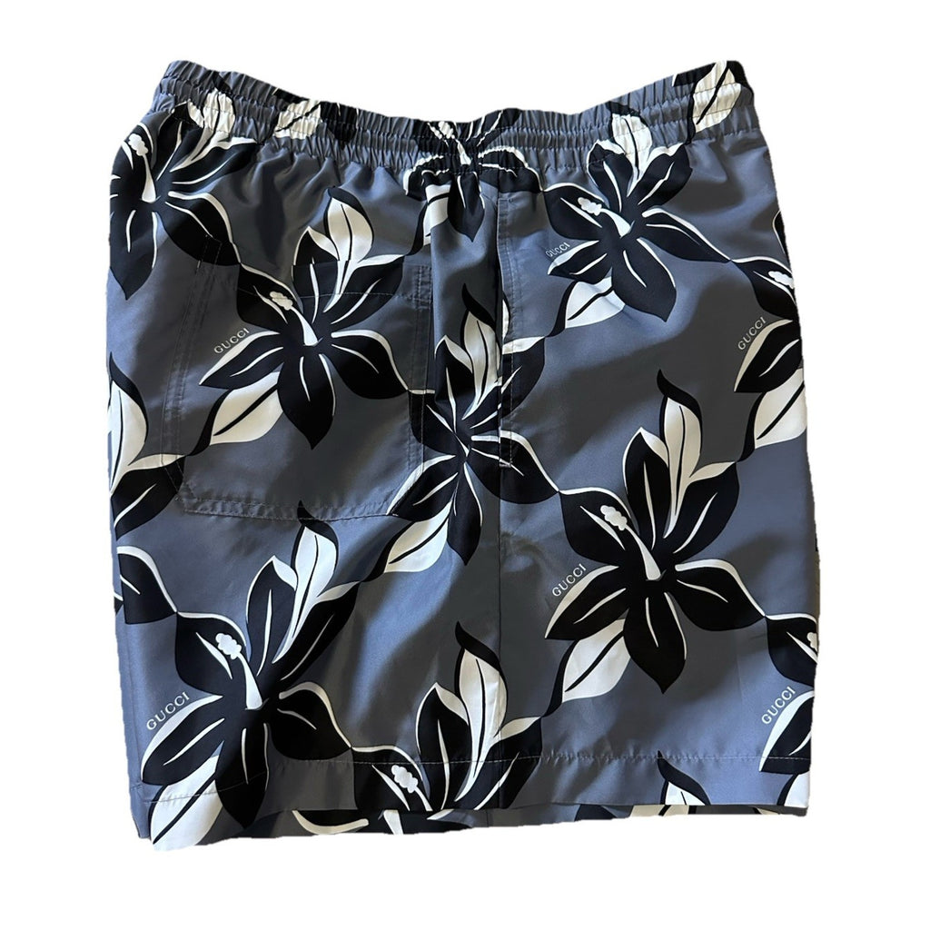 NWT $850 Gucci Drawstring Shorts Swim Short Gray/Black size 50 Eu/34 US