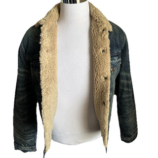 Polo Ralph Lauren Men Faux-Shearling-Lined Denim Jacket Blue Size S