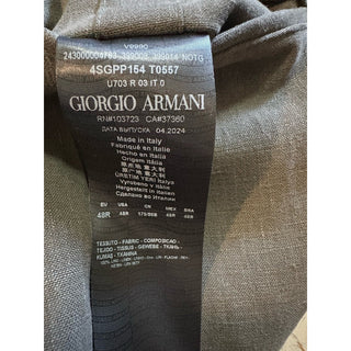 New $1395 Giorgio Armani Men Linen Pants dark olive gray 32 US/48 Eu