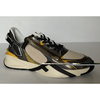 Fendi Flow Sneakers Gray/Yellow/White 11 US (10 Fendi) 7E1689 Italy NIB $1190