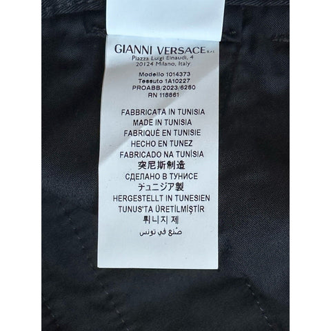 Versace Heritage Print Black Drill Fabric Shorts 50 Euro (34”) 1014373 NWT $900